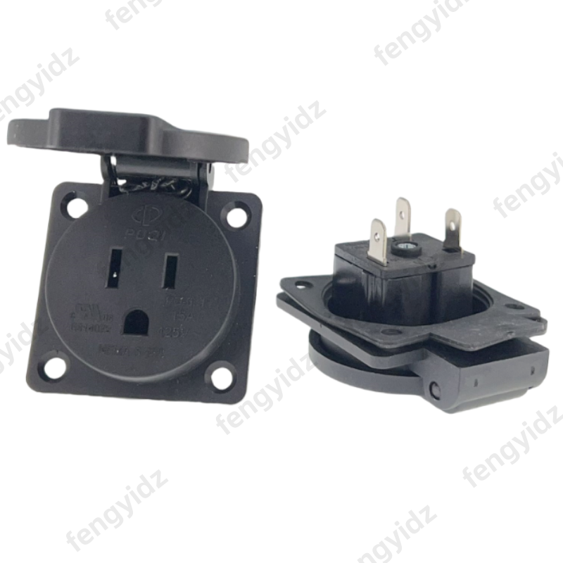 Outdoor Lighting Socket - أسود 125 فولت 15A 20A IP44