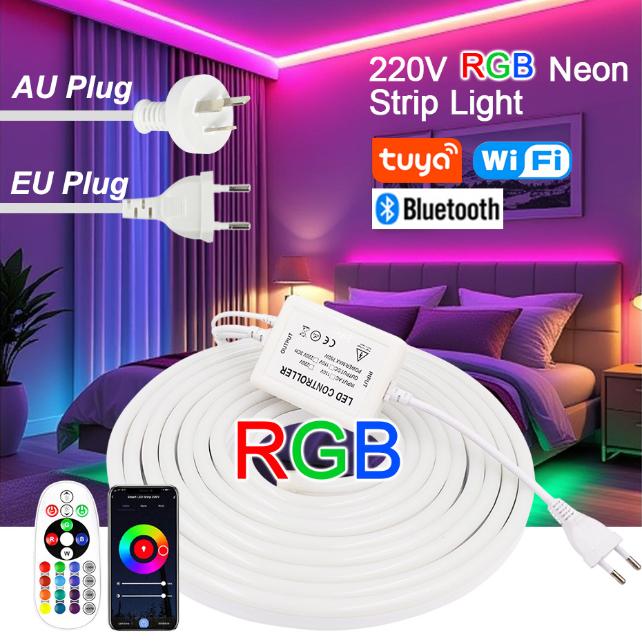 Outdoor Lighting Socket - شريط إضاءة LED نيون RGB بجهد