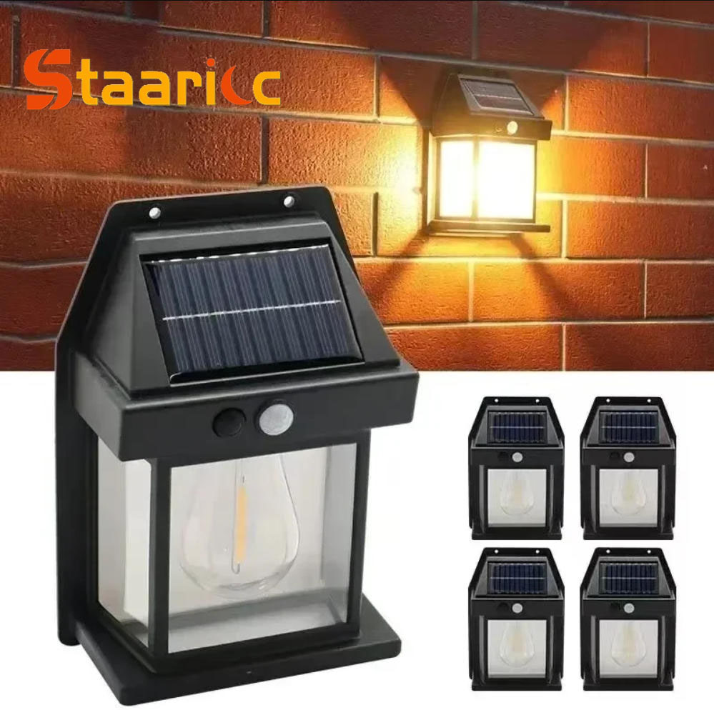 Outdoor Lighting With Motion Sensor - مصباح جداري خارجي يعمل بالطاقة الشمسية