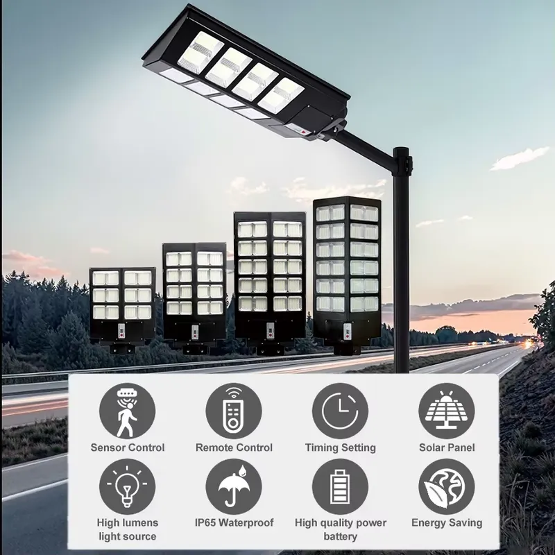 Outdoor Lighting With Motion Sensor - مصباح شارع LED يعمل بالطاقة الشمسية