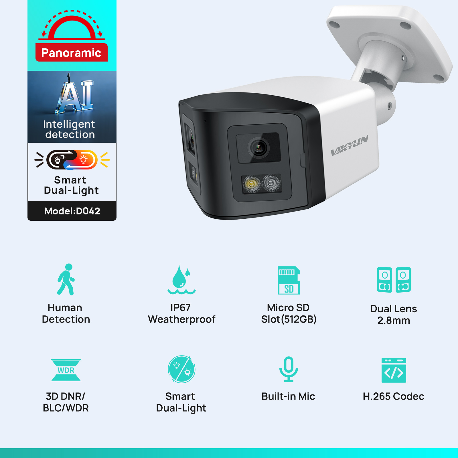 فيكيلين 170 °   كاميرا IP أمني - مراجعة Outdoor Lighting Mains Powered وسعره