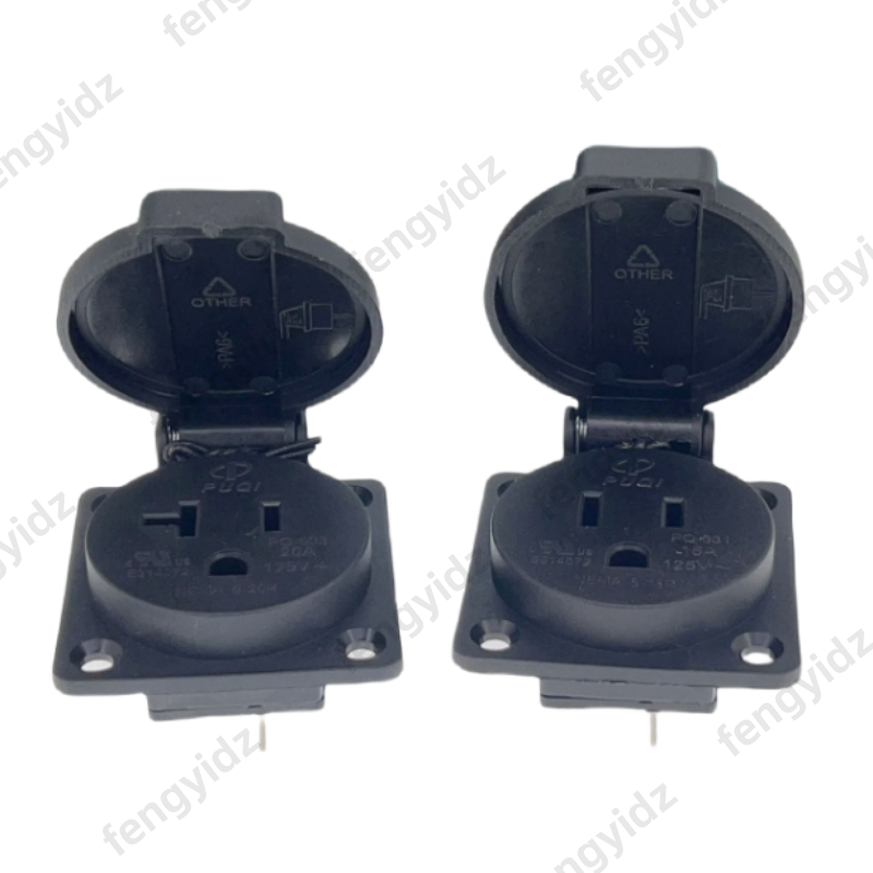 أسود 125 فولت 15A 20A IP44 CE  - مراجعة Outdoor Lighting Socket وسعره