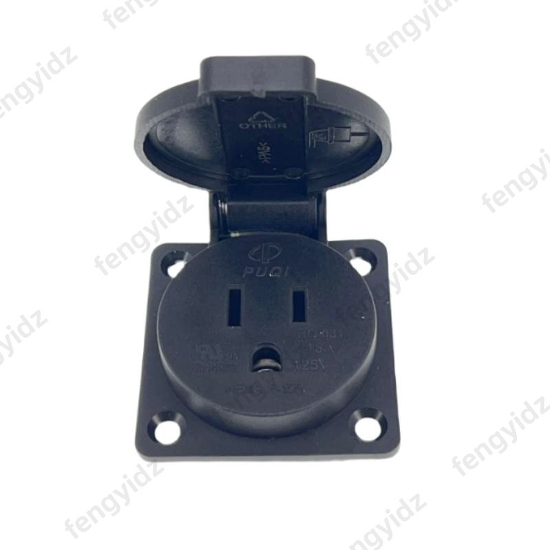 أسود 125 فولت 15A 20A IP44 CE  - مراجعة Outdoor Lighting Socket وسعره