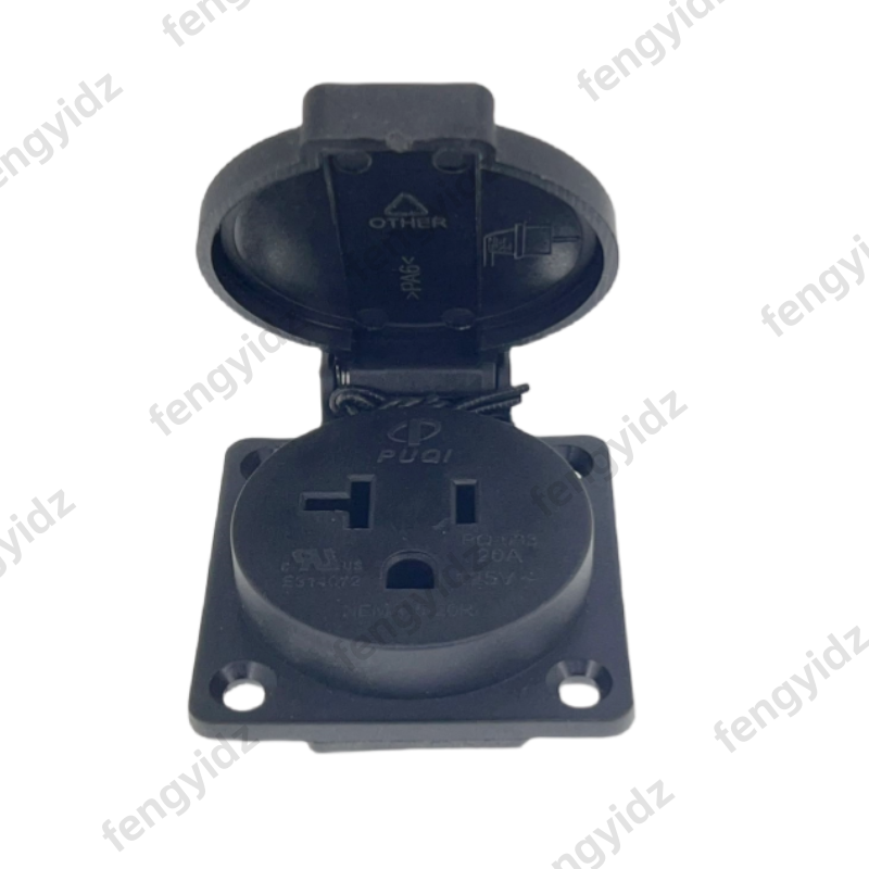 أسود 125 فولت 15A 20A IP44 CE  - مراجعة Outdoor Lighting Socket وسعره