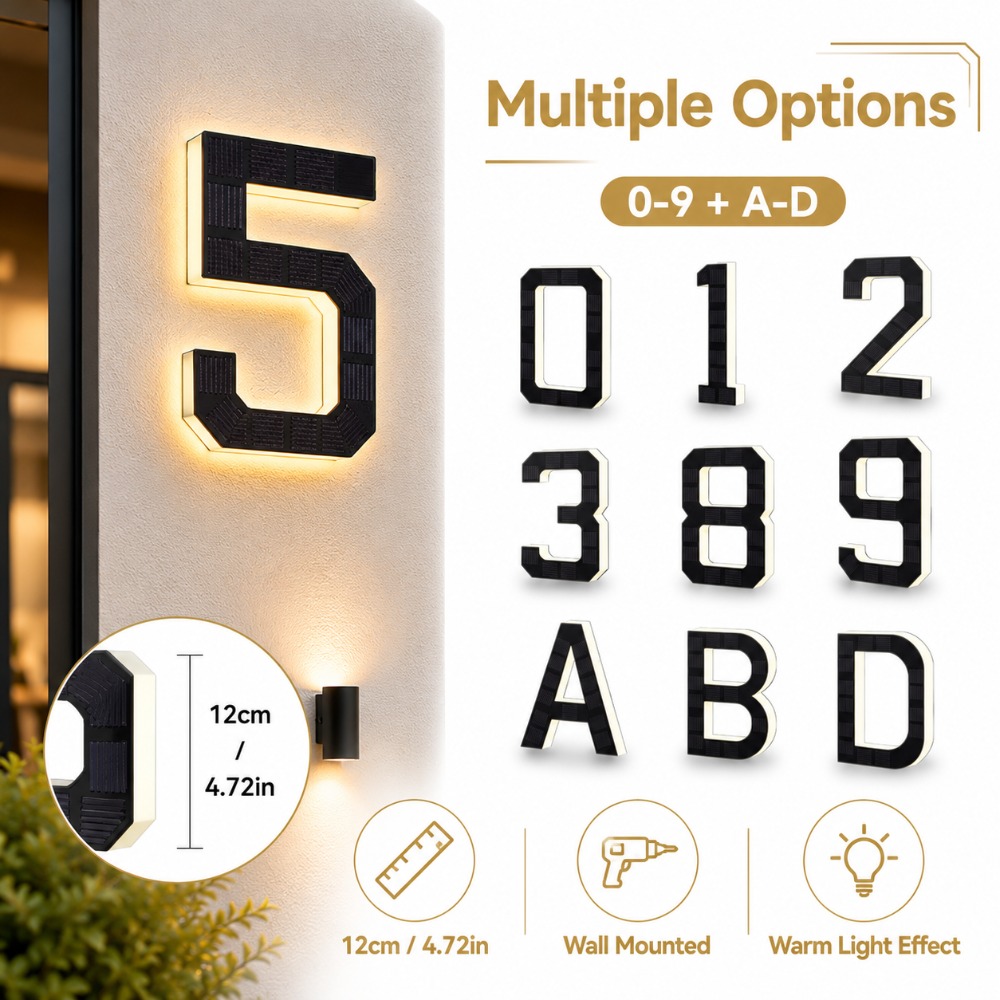 لافتة رقم المنزل بالطاقة الشمس - مراجعة Outdoor Lighting For Front Of House وسعره