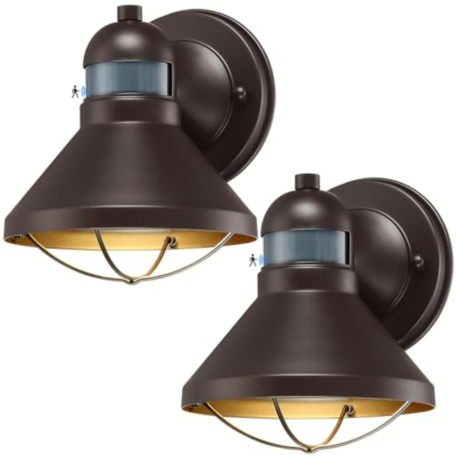 مجموعة من 2 مصباح جداري خارجي  - مراجعة Outdoor Lighting With Motion Sensor وسعره
