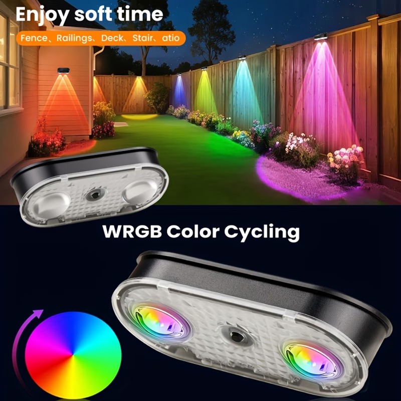مصباح سياج شمسي RGB بدرجة حماي - مراجعة Outdoor Lighting Amazon وسعره