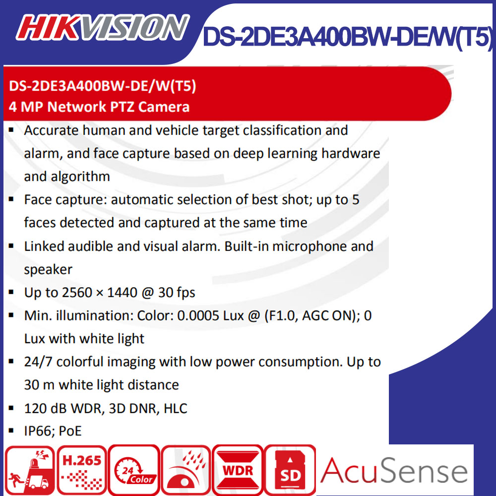 كاميرا Hikvision DS-2DE3A400BW - مراجعة Outdoor Lighting Mains Powered وسعره