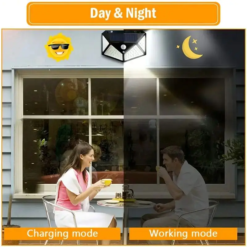 مصباح حديقة شمسي خارجي بـ 100  - مراجعة Outdoor Lighting With Motion Sensor وسعره