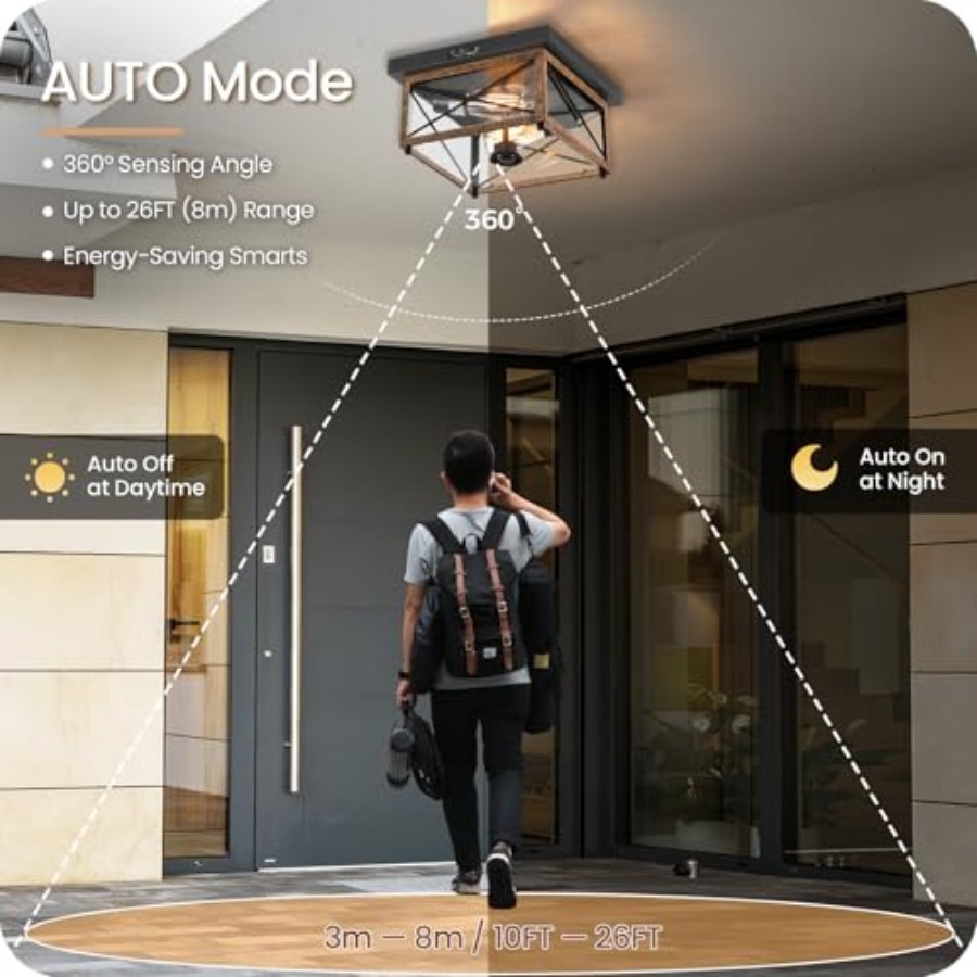 مصباح سقف خارجي مع مستشعر حركة - مراجعة Outdoor Lighting With Motion Sensor وسعره