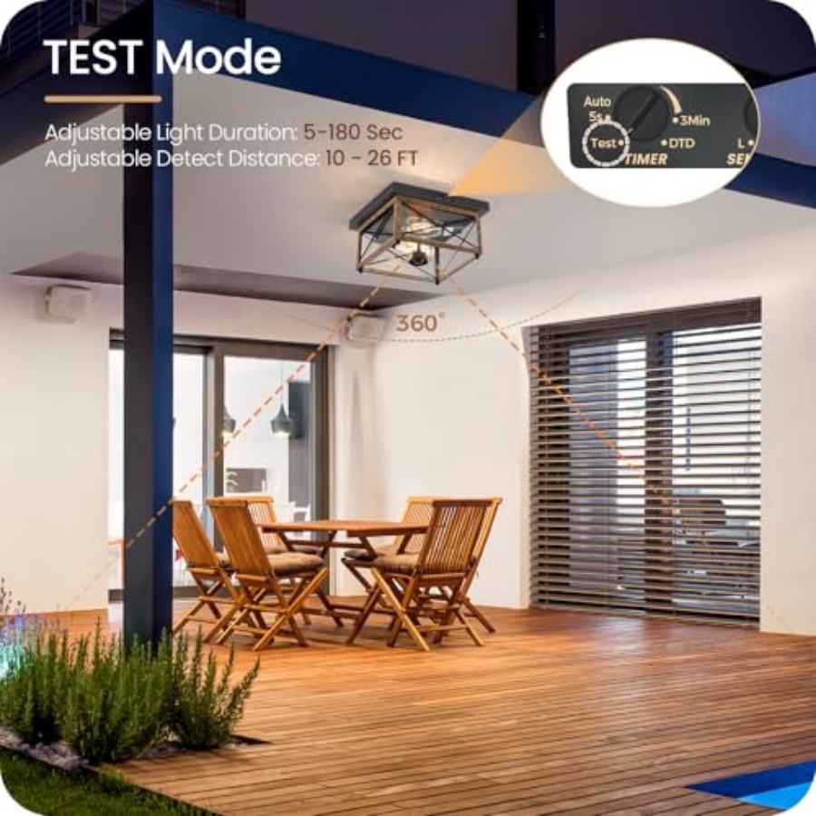 مصباح سقف خارجي مع مستشعر حركة - مراجعة Outdoor Lighting With Motion Sensor وسعره