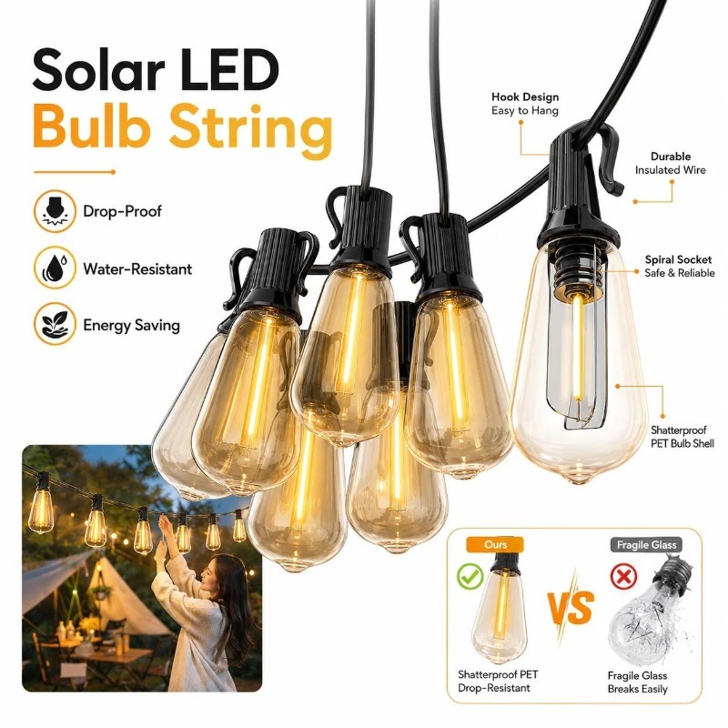 أضواء LED شمسية خارجية على شكل - مراجعة Solar Fairy String وسعره